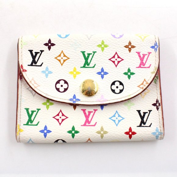 Pre-Owned Louis Vuitton De Viste Monogram Multicolor Card Wallet in White/Multi - Picture 1 of 10